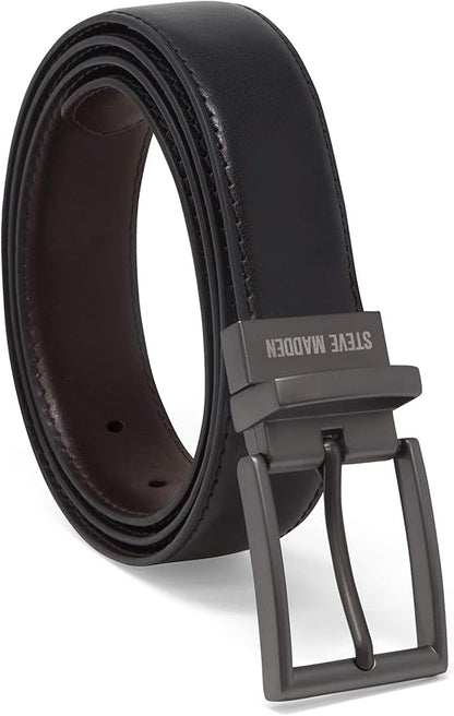 Steve Madden Men's Reversible Men's Dress Casual Every Day Leather Belt