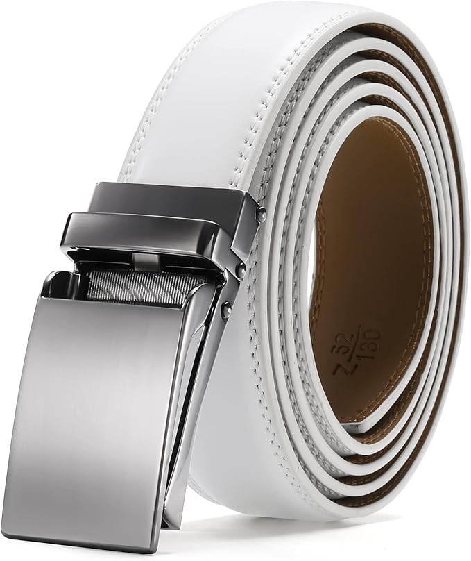 Men's Belt, Leather Ratchet Belt For Men's Dress 3.0cm,1 1/8" Size Adjusted Automatic Buckle
