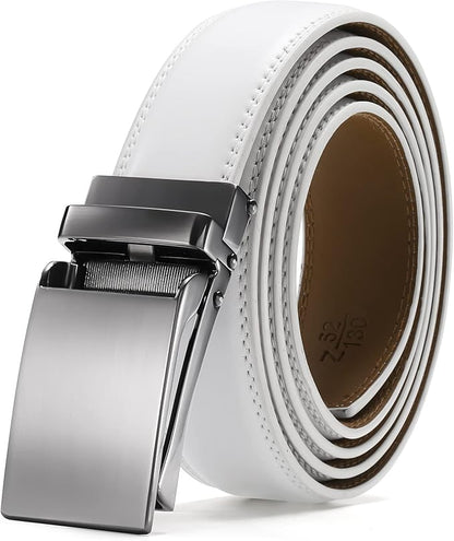 Men's Belt, Leather Ratchet Belt For Men's Dress 3.0cm,1 1/8" Size Adjusted Automatic Buckle