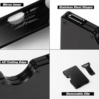 Lenvoten Upgraded Hinged Minimalist Wallet for Men | Slim Metal RFID Blocking Wallet | Credit Card Holder & Money Clip Holds 20 Cards | Premium Scratch-Resistant Finish | Ideal Gift for Men