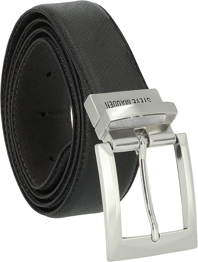 Steve Madden Men's Reversible Men's Dress Casual Every Day Leather Belt