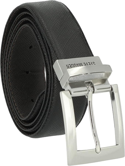 Steve Madden Men's Reversible Men's Dress Casual Every Day Leather Belt