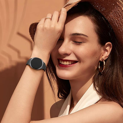 GEAK Slim Leather Band Compatible with Samsung Galaxy Watch 8 40mm 44mm/Watch 8 Classic 46mm, No Gap Adjustable Genuine Leather Replacement Dressy Strap for Samsung Watch 8 Bands Women