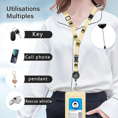 bolimoss Book Cat ID Card Holder with Detachable Neck Lanyard, PU Leather ID Name Badge Card Holder with Retractable Badge Reels, Cute Adjustable Lanyard with Safety Quick Release Buckles for Teacher