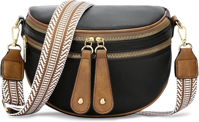 KKXIU Crossbody Sling Bag for Women Trendy Fanny Pack Vegan Leather Chest Bag | Trendy