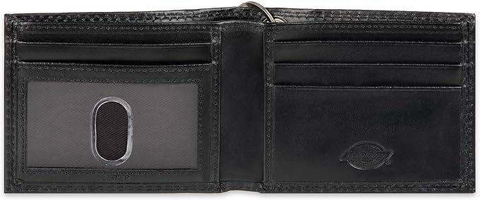 Dickies Men's RFID Everyday Leather Bifold Chain Wallet Black