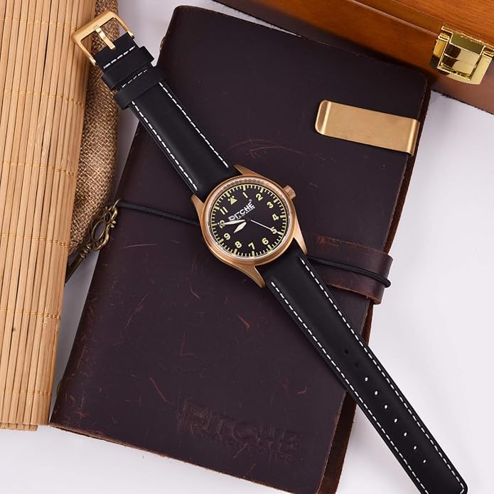Ritche Christmas Gift Quick Release Leather Watch Bands Genuine Watch Straps for Men Women Top Grain Leather Watch Strap, White Elephant Gifts, Stocking Stuffers for Men, Father's Day gifts