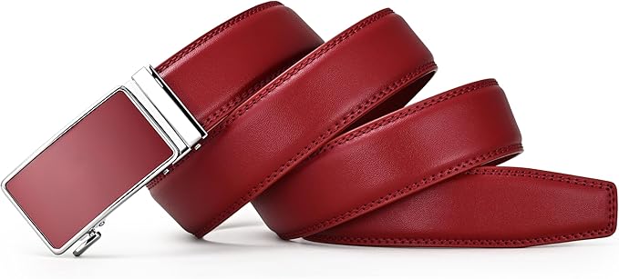 Lingli Men's Belt,Ratchet Dress Belt with Automatic Buckle Brown/Black-Trim to Fit-35mm wide
