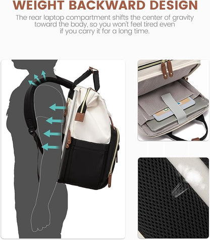 LOVEVOOK Laptop Backpack for Women, 17.3'' Waterproof Nurse Bag Teacher Work Backpack Purse for Women, Travel Computer Backpack for College Office Business Ladies