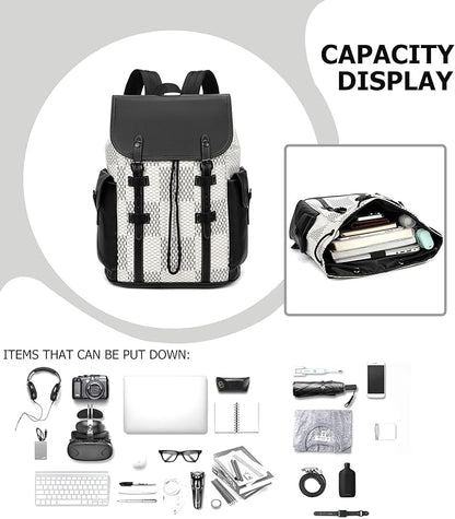 KingTo Laptop Backpack for Men Luxury Anti-Theft Travel Backpack Casual Business Waterproofing Computer Bag (B-White)