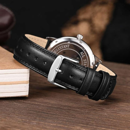 WOCCI Quick Release Watch Band, Distressed Genuine Leather, Stainless Steel Buckle, Strap Width 18mm 19mm 20mm 22mm 24mm