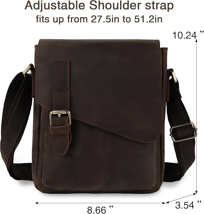 Jack&Chris Leather Messenger Bag for Men, Man Purse Crossbody Bags for Work Business