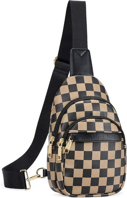 BOSTANTEN Small Sling Bag for Women Leather Crossbody Bags Fanny Pack Chest Bag for Travel