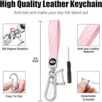 7 Buttons Compatible with Hyundai Key Fob Cover Accessories, Fits for Sonata Santa Fe Tucson KONA Grandeur Ioniq 6, Soft TPU Key Case with Leather Keychain (Pink)