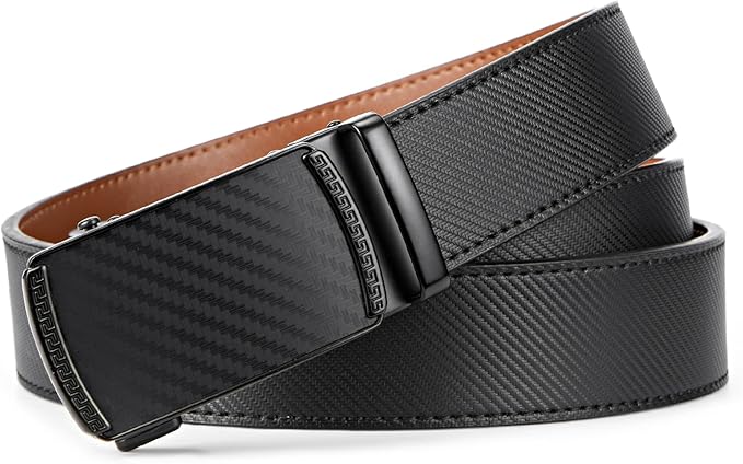 BOSTANTEN Mens Belt Leather Ratchet Belt For Men Dress and Casual with Adjustable Buckle, Trim to Fit