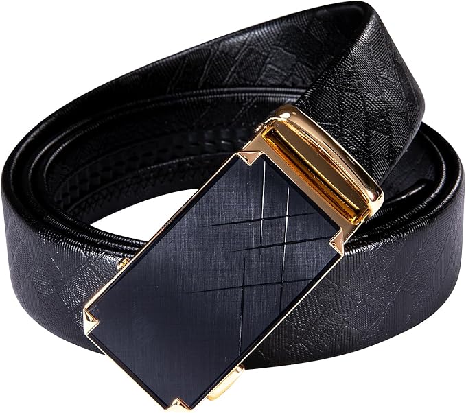 Dubulle Men's Ratchet Belt Gold/Black/Red/Green/Blue/White Automatic Buckle Business Casual Belt Gift - Adjustable Fit
