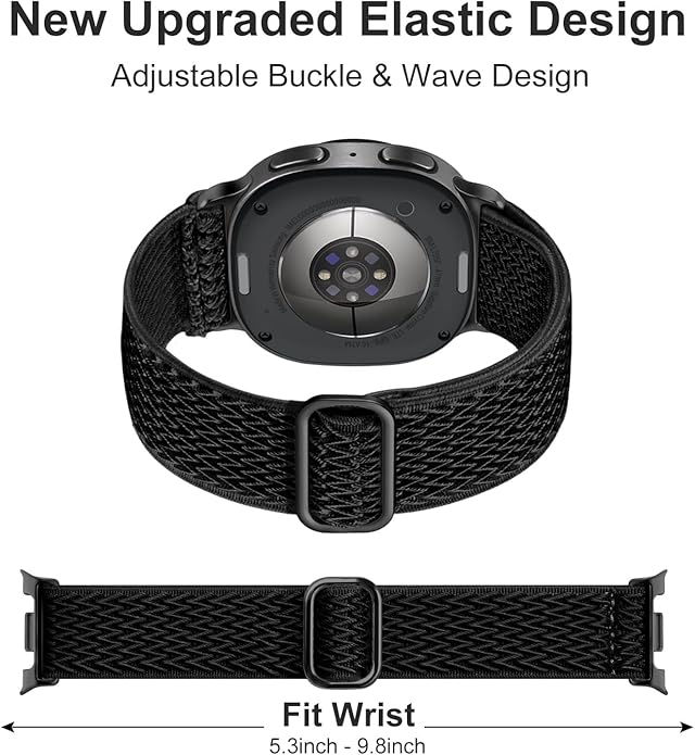 Lerobo Elastic Bands Compatible with Samsung Galaxy Watch 8 7 6 5 4 40mm 44mm/Galaxy Watch 8 Classic 6 4 Classic 43mm 47mm 42mm 46mm/5 Pro Band 45mm/Active 2,3 Pack 20mm Adjustable Nylon Sport Band