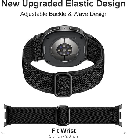 Lerobo Elastic Bands Compatible with Samsung Galaxy Watch 8 7 6 5 4 40mm 44mm/Galaxy Watch 8 Classic 6 4 Classic 43mm 47mm 42mm 46mm/5 Pro Band 45mm/Active 2,3 Pack 20mm Adjustable Nylon Sport Band