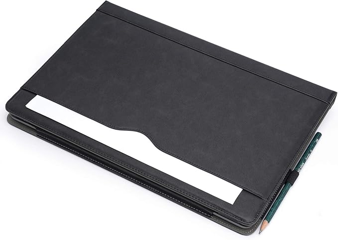 TYTX Laptop Case for MacBook Pro 16 Inch Leather Case 2021-2026 M5 A3428 A3429 M4 A3403 A3186 M3 A2991 M2 A2780 M1 A2485 Protective Folio Book Cover with Vents and Stand Function, Black