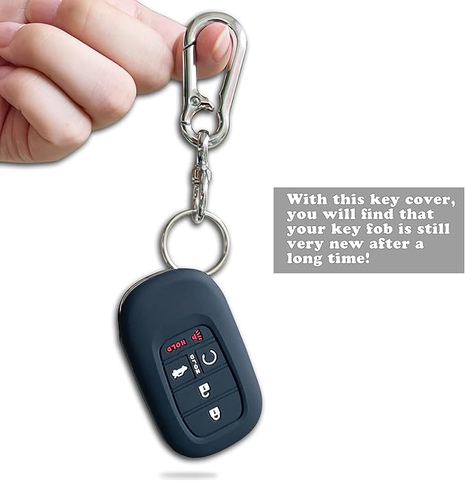 TANDRIVE Key Fob Cover for (5 Buttons) Honda 2026 2025-2022 Civic Accord CR-V HR-V Pilot and 2026 Passport, Silicone, 2-Pack, Black