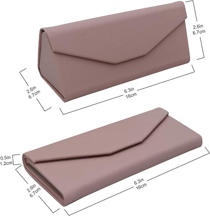 Real Sic Glasses Case for Men and Women - Magnetic Folding Hard Shell Sunglass Holder - Inspired by Solid Color