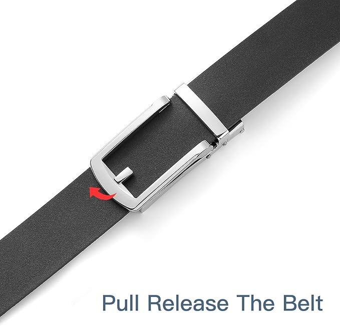 SENDEFN Men's Leather Dress Casual Belt 1 3/8" Automatic Adjustable Click Buckle Belts with Gift Box