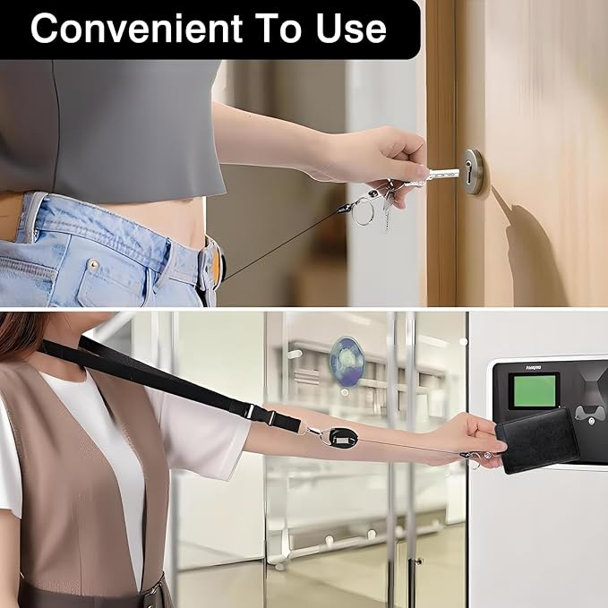 2-Pack PU Leather Vertical ID Badge Holders with Heavy Duty Retractable Reel Clips – Clear Window & 2 Card Slots (Black)