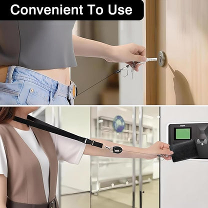 2-Pack PU Leather Vertical ID Badge Holders with Heavy Duty Retractable Reel Clips – Clear Window & 2 Card Slots (Black)