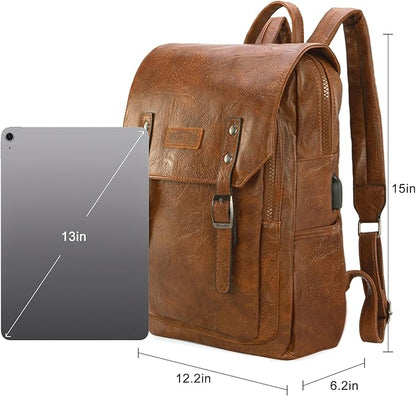 Montana West Wrangler Laptop Backpack with USB Charging Port, Vintage Travel Work College Bookbag for Women Men