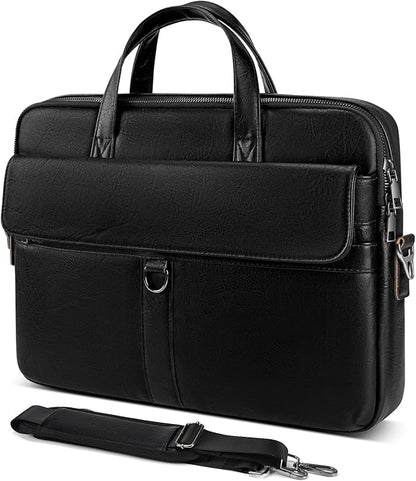14 inch Laptop Leather Sleeve Bag for 2026-2021 14-inch MacBook Pro M5 A3427 A3434 M4 A3112 M3 A3401, 14" HP Dell Lenovo ASUS Acer Chromebook, Padded Travel Shoulder Accessory Case