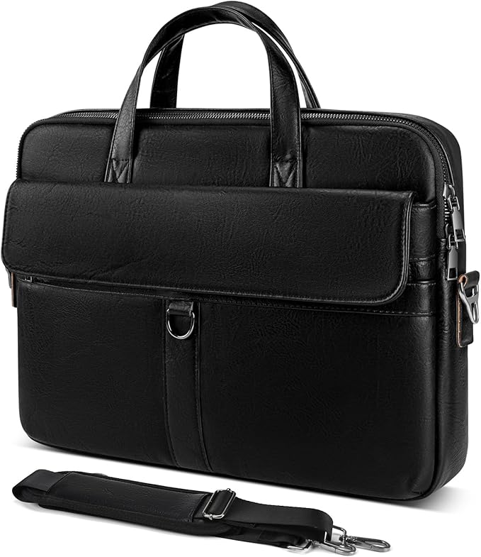 15 16 inch Leather Laptop Bag for 2026-2023 MacBook Air 15-inch M5 A3448 M4 A3241 M3 A3114 M2 A2941, MacBook Pro 16 M4 Pro/Max, Travel Shoulder Computer Carrying Sleeve Case