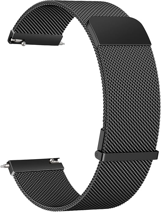 Vanjua 20mm 22mm Watch Band for Women Men, 20mm 22mm Quick Release Stainless Steel Metal Mesh Loop Adjustable Magnetic Replacement Wristbands Straps Bands