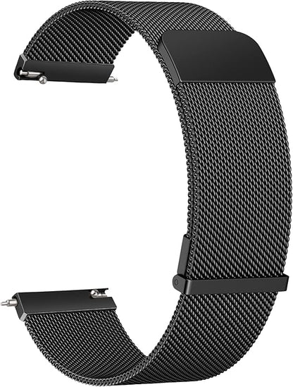 Vanjua 20mm 22mm Watch Band for Women Men, 20mm 22mm Quick Release Stainless Steel Metal Mesh Loop Adjustable Magnetic Replacement Wristbands Straps Bands