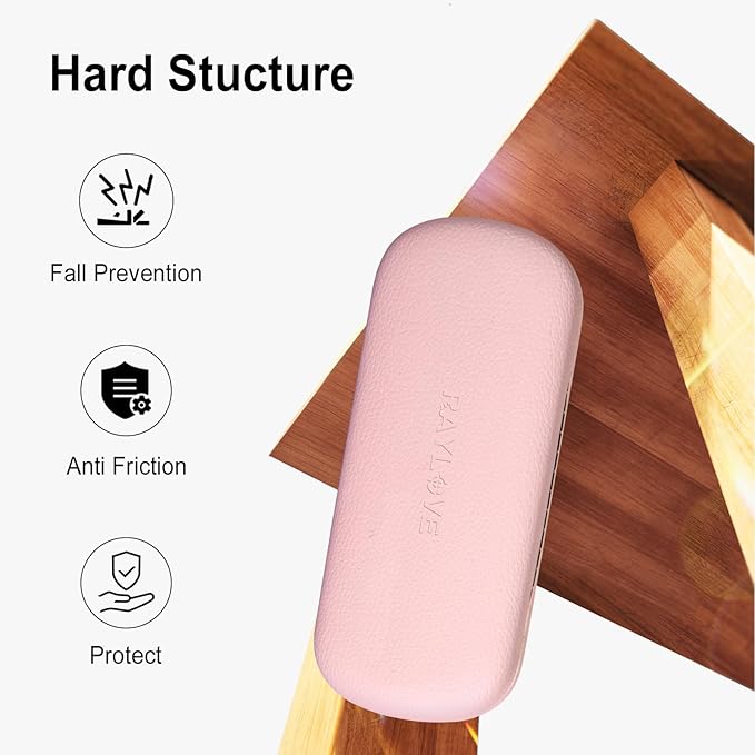 RayLove Glasses Case Hard Shell Eyeglass Case with Cleaning Cloth, PU Leather Protective Eye Glass Cases Fits Most Sunglasses