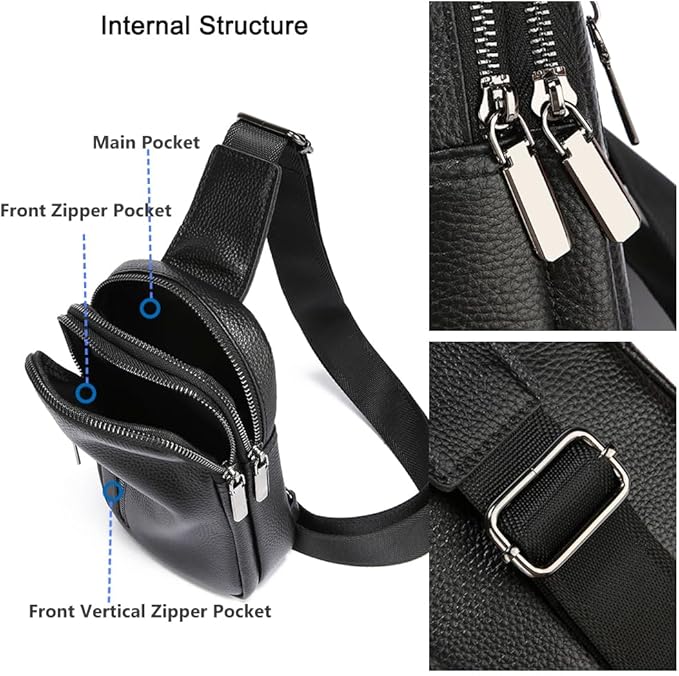Sireck Crossbody Bag,Cross Body Fanny Packs for Men Women Trendy,Black Small Sling Phone Chest Bag for Workout Running