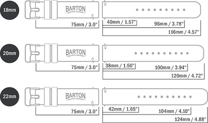 BARTON WATCH BANDS - Top Grain Leather Watch Bands Compatible with Apple Watch Models - 1, 2, 3, 4, 5, 6, 7, 8, 9, 10, SE, Ultra & Ultra 2