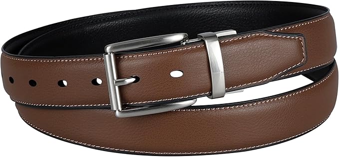 DOCKERS Men's Two-in-one Reversible Rotative Buckle Everyday Casual Dress Belt (Regular and Big & Tall Sizing)