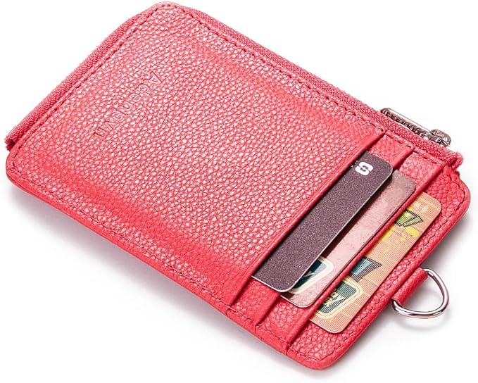Badge Holder – Genuine Leather ID Badge Holder with Zipper Pocket and Nylon Lanyard – Perfect for Badges, Cards, and More