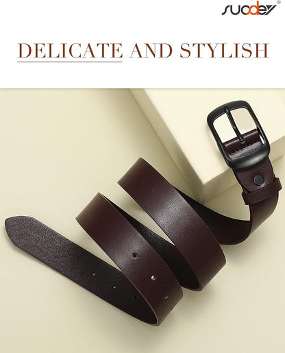 SUOSDEY Women Belts For Jeans Dresses Pants Ladies Leather Waist Belt with Elegant Buckle, Width 1.3"