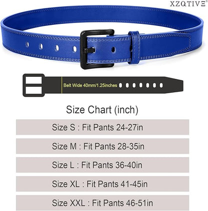 XZQTIVE Men’s Metal Free Belt Hypoallergenic Leather Belts For Jeans Dress Nickle Free TSA Belt With Black Buckle