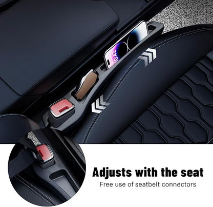 Car Seat Gap Filler Set of 2, Car Organizers and Storage, Car Accessories Fit Sedan SUV Truck, Black