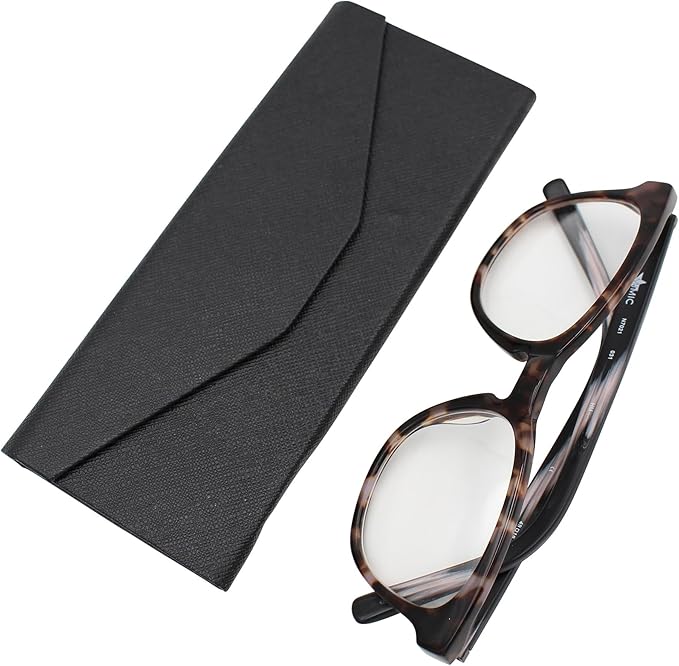 Real Sic Glasses Case for Men and Women - Magnetic Folding Hard Shell Sunglass Holder - Inspired by Solid Color