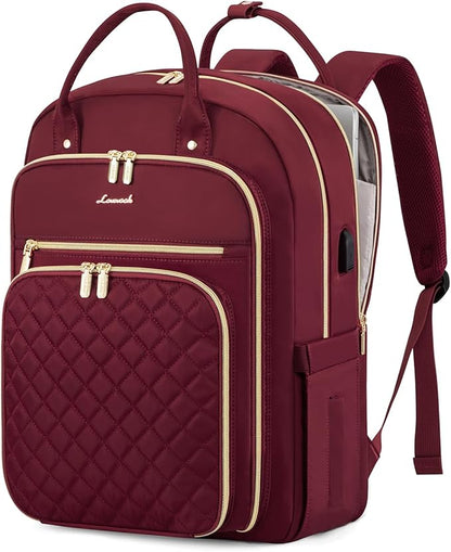 LOVEVOOK Laptop Backpack for Women with Laptop Compartment, Water Resistant Travel Work Backpacks Purse Stylish College Business Teacher Nurse Computer Bag, Fits 15.6" Laptop