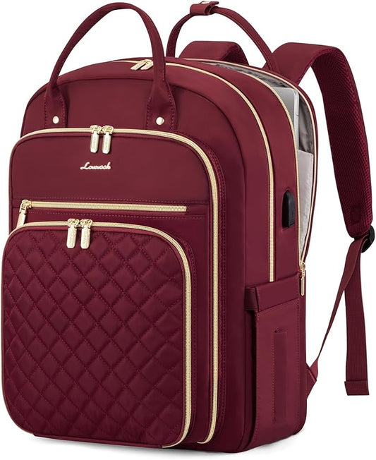 LOVEVOOK Laptop Backpack for Women with Laptop Compartment, Water Resistant Travel Work Backpacks Purse Stylish College Business Teacher Nurse Computer Bag, Fits 15.6" Laptop
