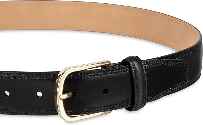 Haggar mens Leather Dress Belt for Suits and Pants - Classic, Formal, Business, Work