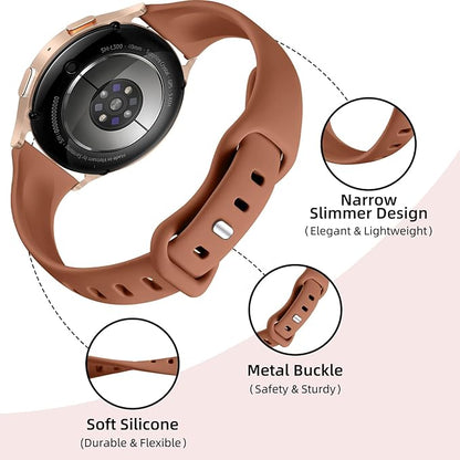 GEAK Slim Strap Compatible with Galaxy Watch 7/Galaxy Watch 6 /Galaxy Watch 5 Band/ 5 Pro/Watch 4 6 Classic/Watch 3/Active 2, 20mm Soft Silicone Strap for Galaxy Watch Band Women