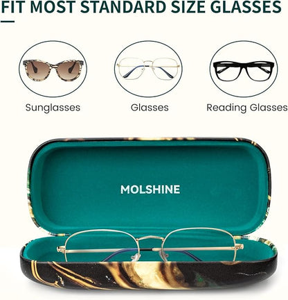 molshine Hard Shell Sunglasses Case, Classic Large Glasses Case for Women Men, Sunglass Eyeglasses