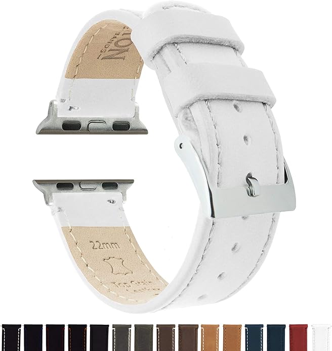 BARTON WATCH BANDS - Top Grain Leather Watch Bands Compatible with Apple Watch Models - 1, 2, 3, 4, 5, 6, 7, 8, 9, 10, SE, Ultra & Ultra 2