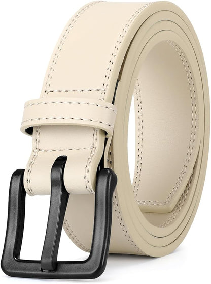 XZQTIVE Men’s Metal Free Belt Hypoallergenic Leather Belts For Jeans Dress Nickle Free TSA Belt With Black Buckle