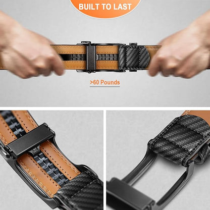 BULLIANT Men's Ratchet Belt Nontrimmable-Click Belt Adjustable for Men Gift Lightweight 1 3/8"